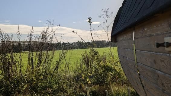 Wood Fired Sauna in Faversham overlooking fields by Macknade Blog